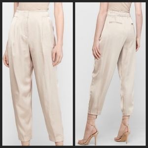 New! EXPRESS High Waist Satin Ankle Jogger Trouser Pants XL.